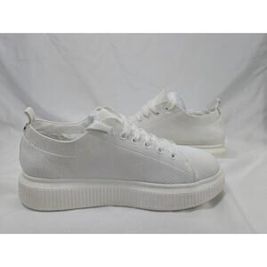 BP. 7.5 White Women’s Platform Sneakers Bpsonny-fab Fabric Upper